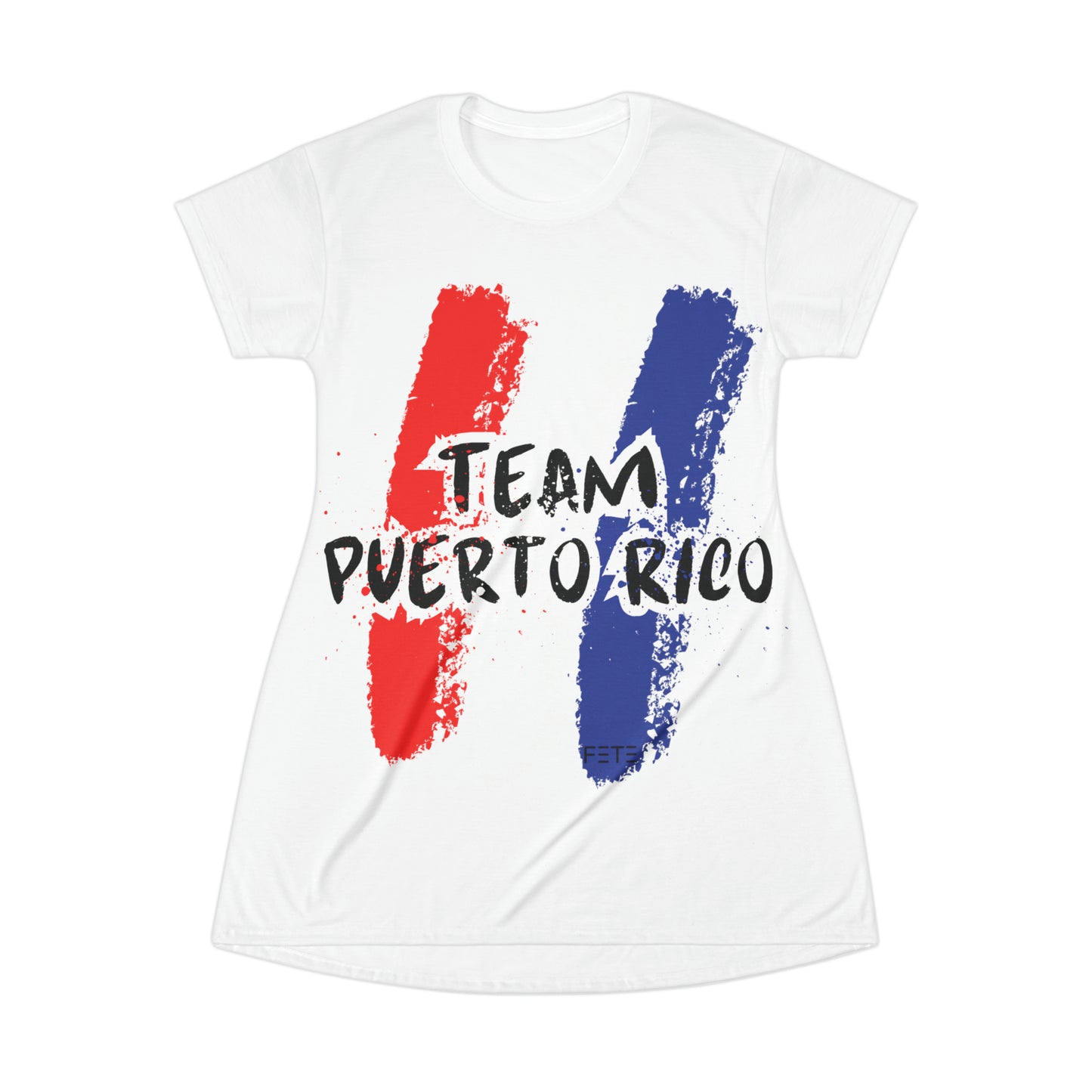 Team Puerto Rico T-Shirt Dress (AOP) (white)