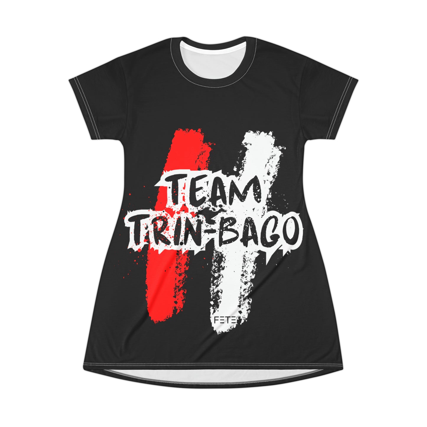 Team Trin-bago T-Shirt Dress (AOP) (black)