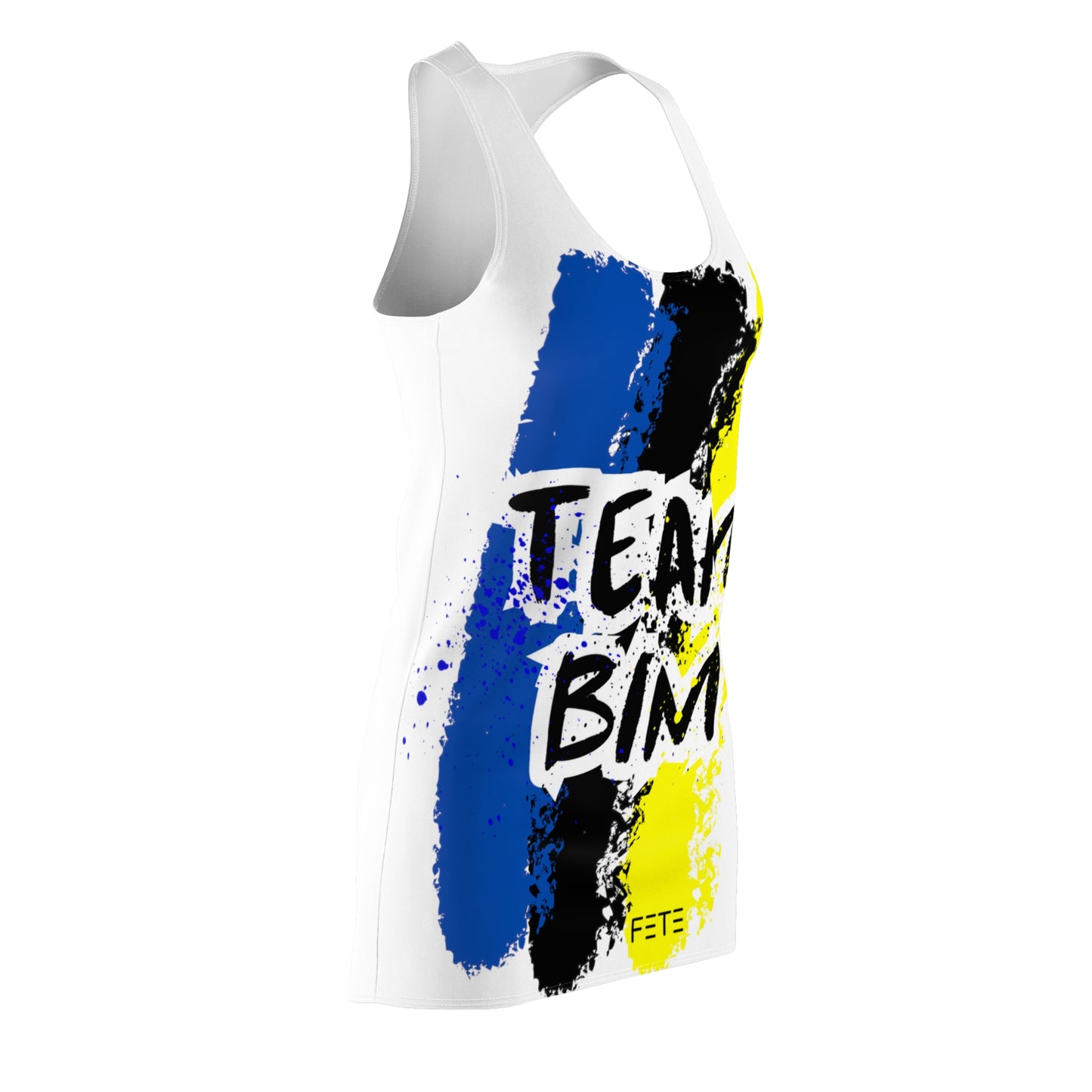 Team BIM Women's Cut & Sew Racerback Dress (AOP) (white)