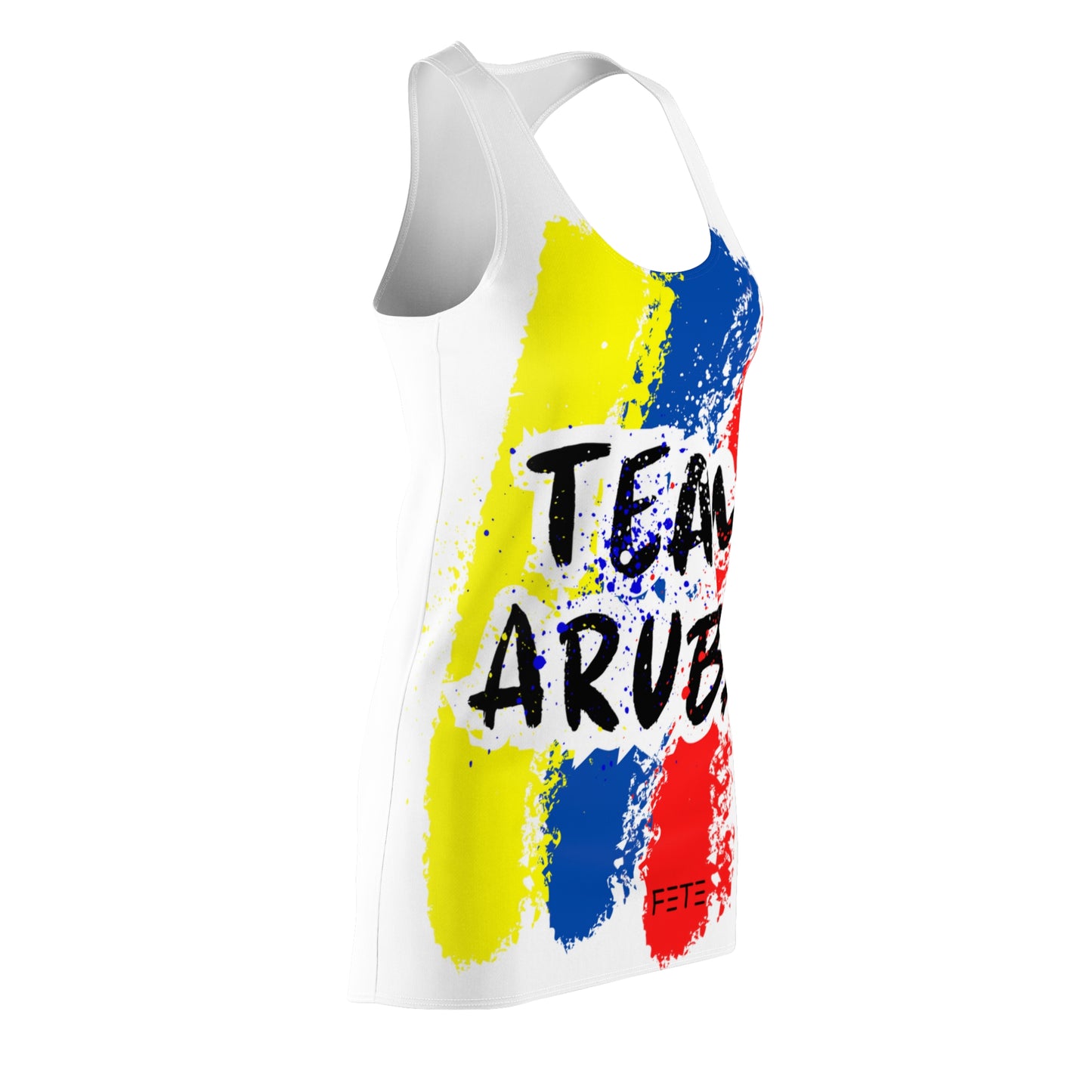 Team Aruba Women's Cut & Sew Racerback Dress (AOP) (white)