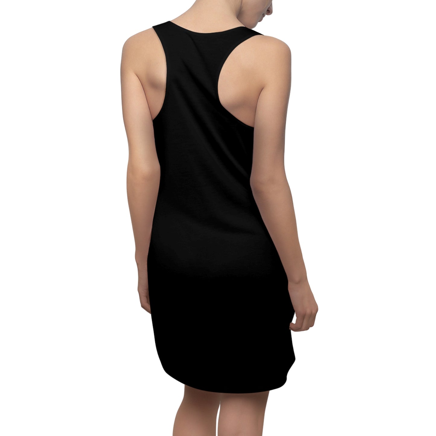 Royalty Women's Cut & Sew Racerback Dress (AOP) (black)