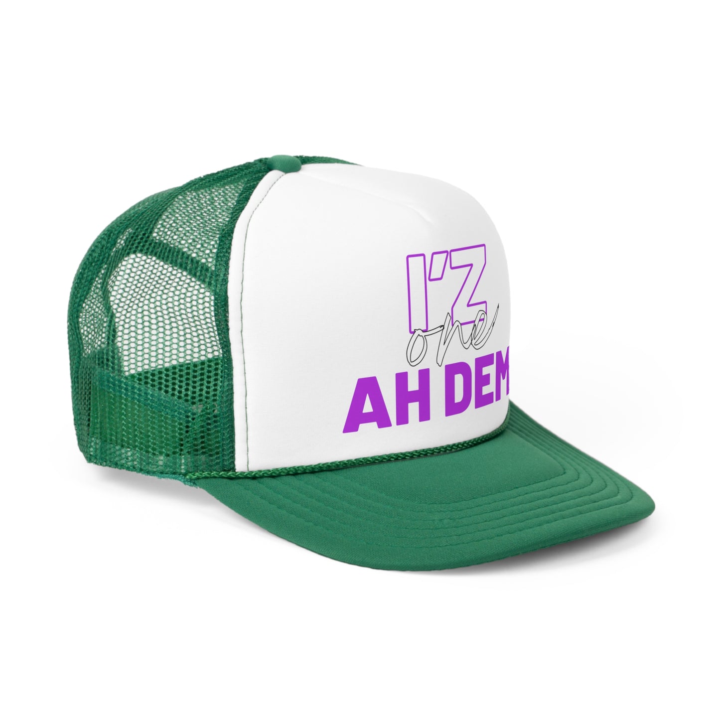 I'z One Ah Dem - Shal Trucker Caps (purple font)