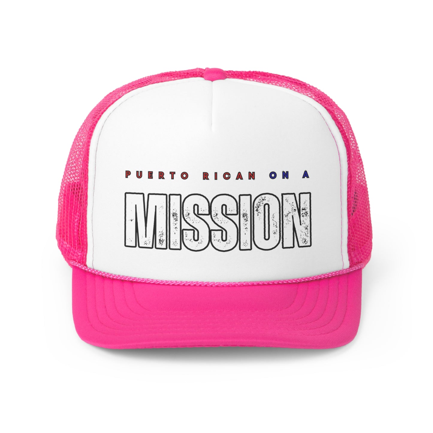 Puerto Rican on a Mission Trucker Caps