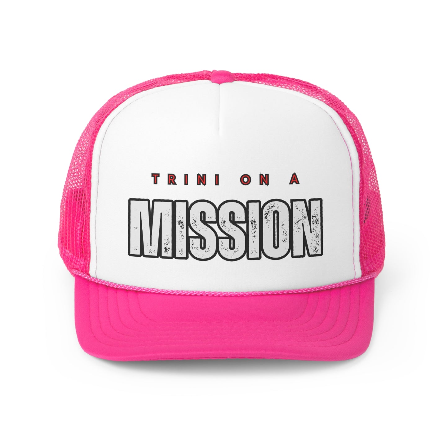 Trini on a Mission Trucker Caps