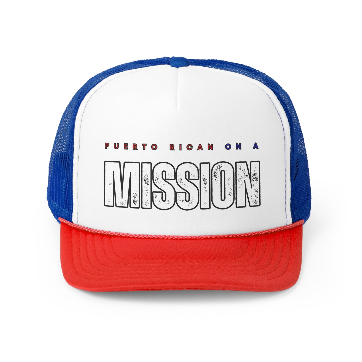 Puerto Rican on a Mission Trucker Caps