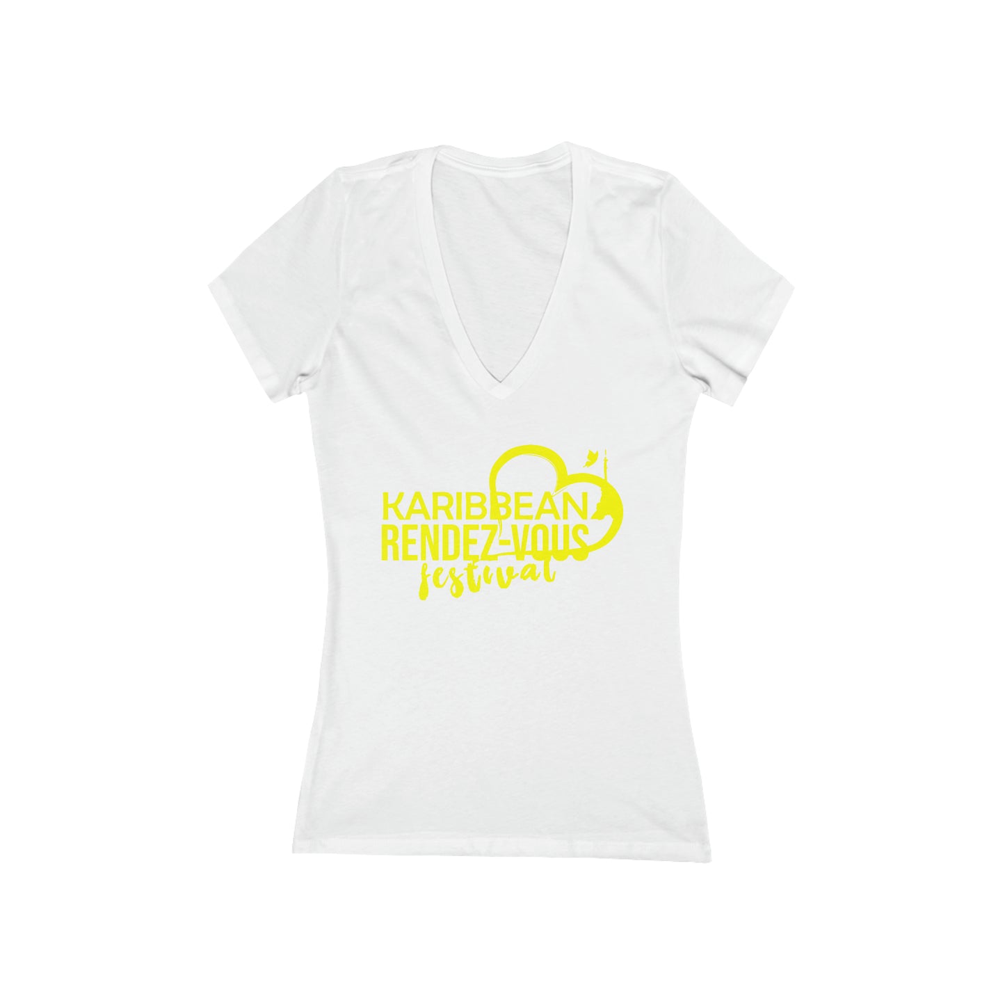 Karibbean Rendez-Vous Festival Women's Jersey Short Sleeve Deep V-Neck Tee