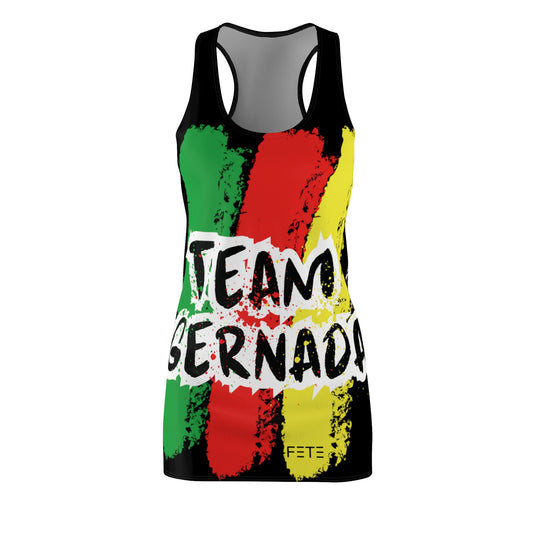 Team Grenada Women's Cut & Sew Racerback Dress (AOP) (black)