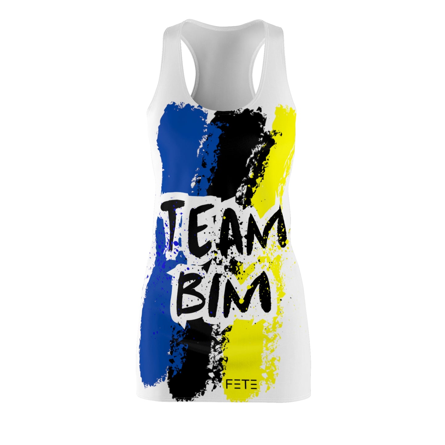 Team BIM Women's Cut & Sew Racerback Dress (AOP) (white)