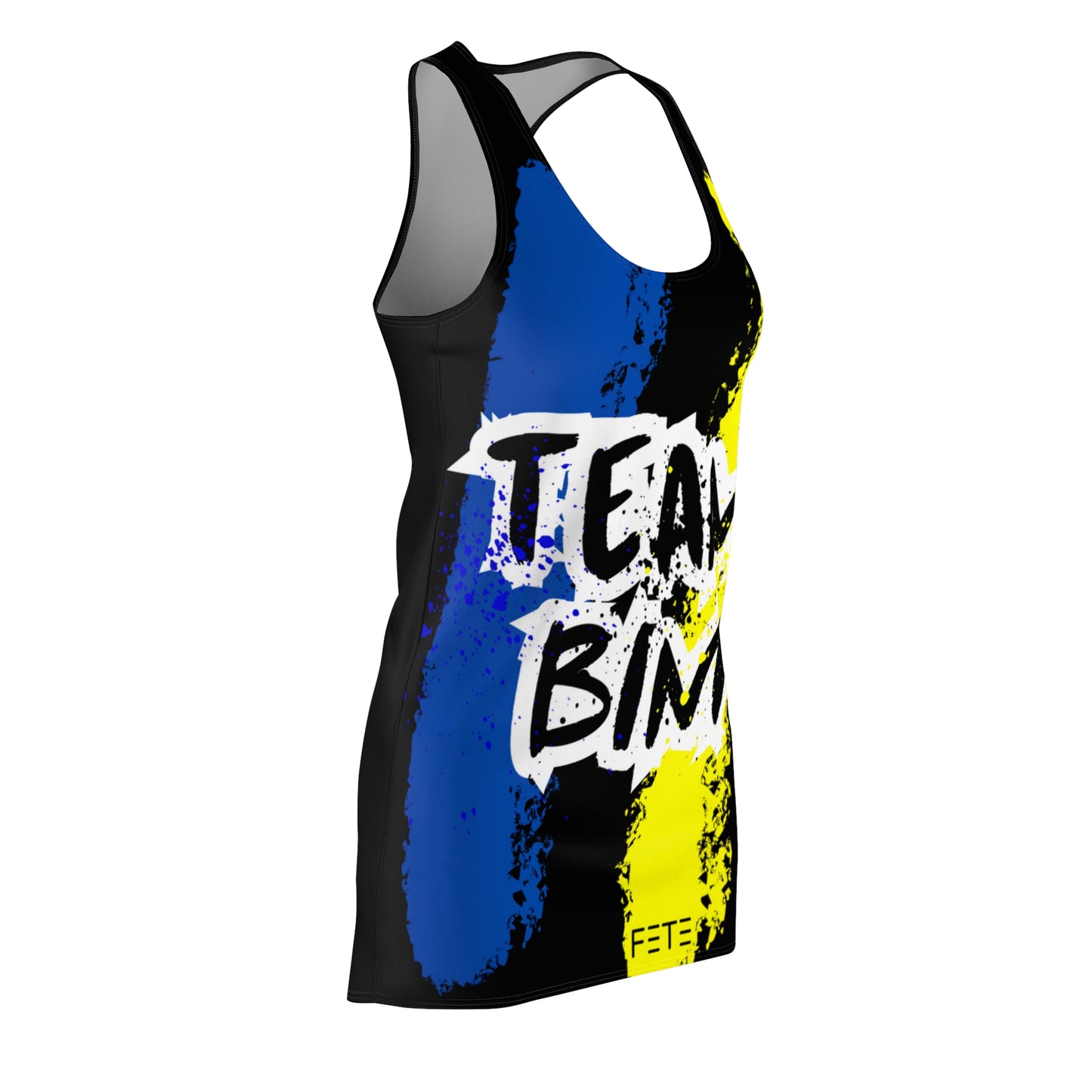 Team BIM Women's Cut & Sew Racerback Dress (AOP) (black)
