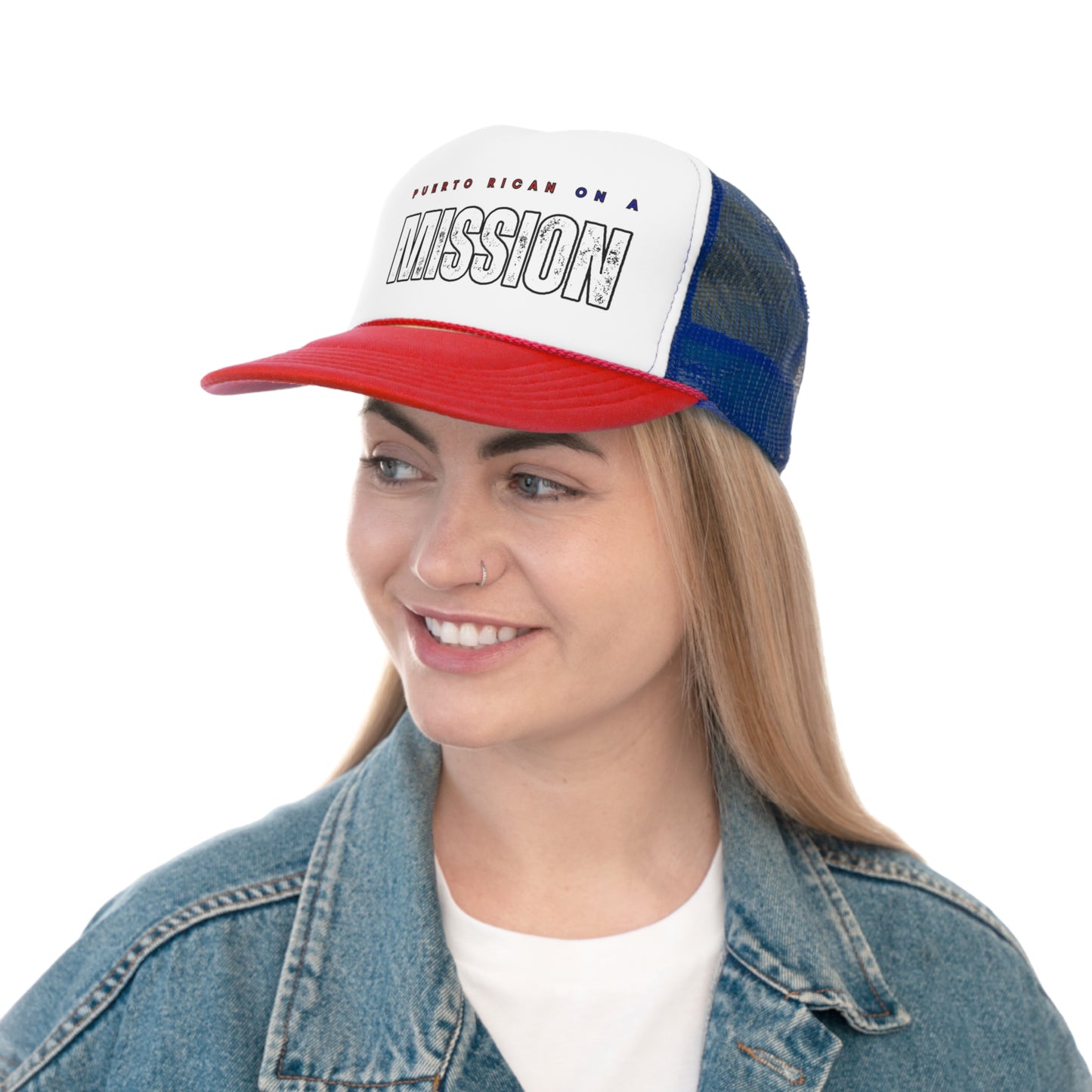 Puerto Rican on a Mission Trucker Caps