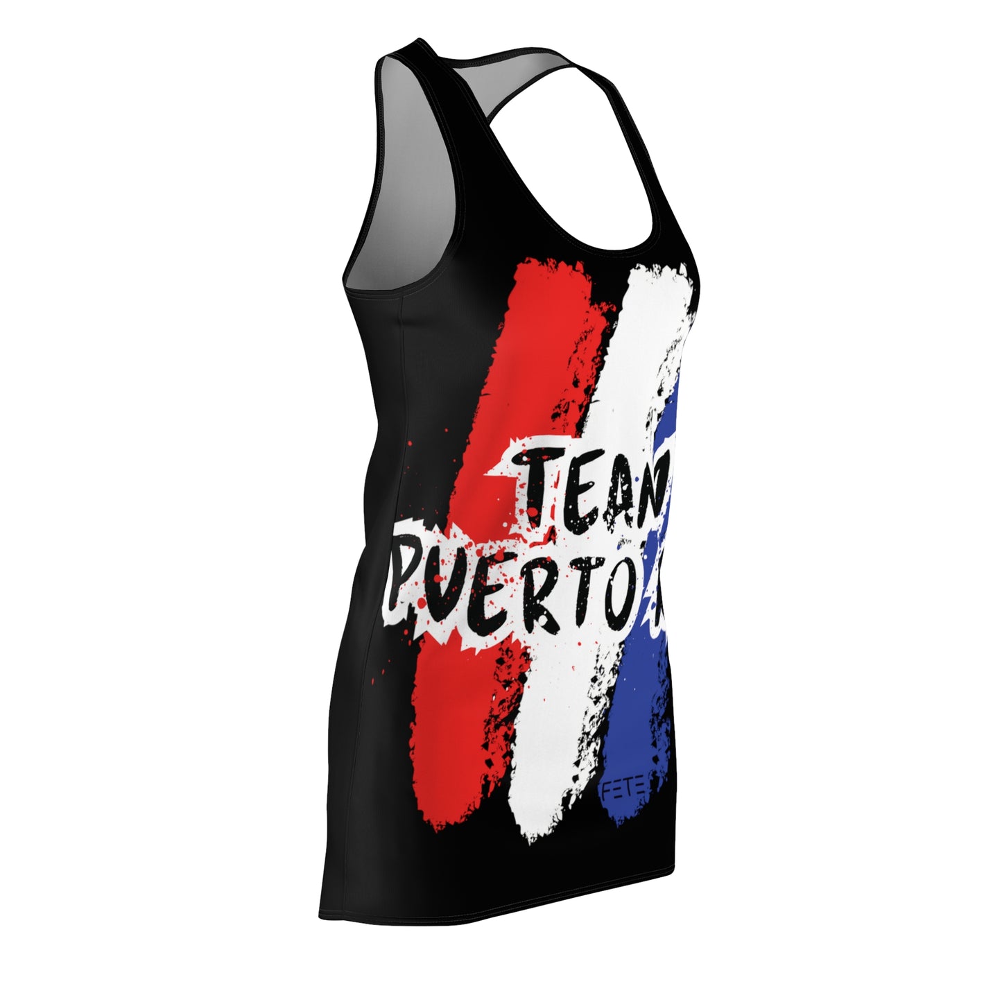 Team Puerto Rico Women's Cut & Sew Racerback Dress (AOP) (black)
