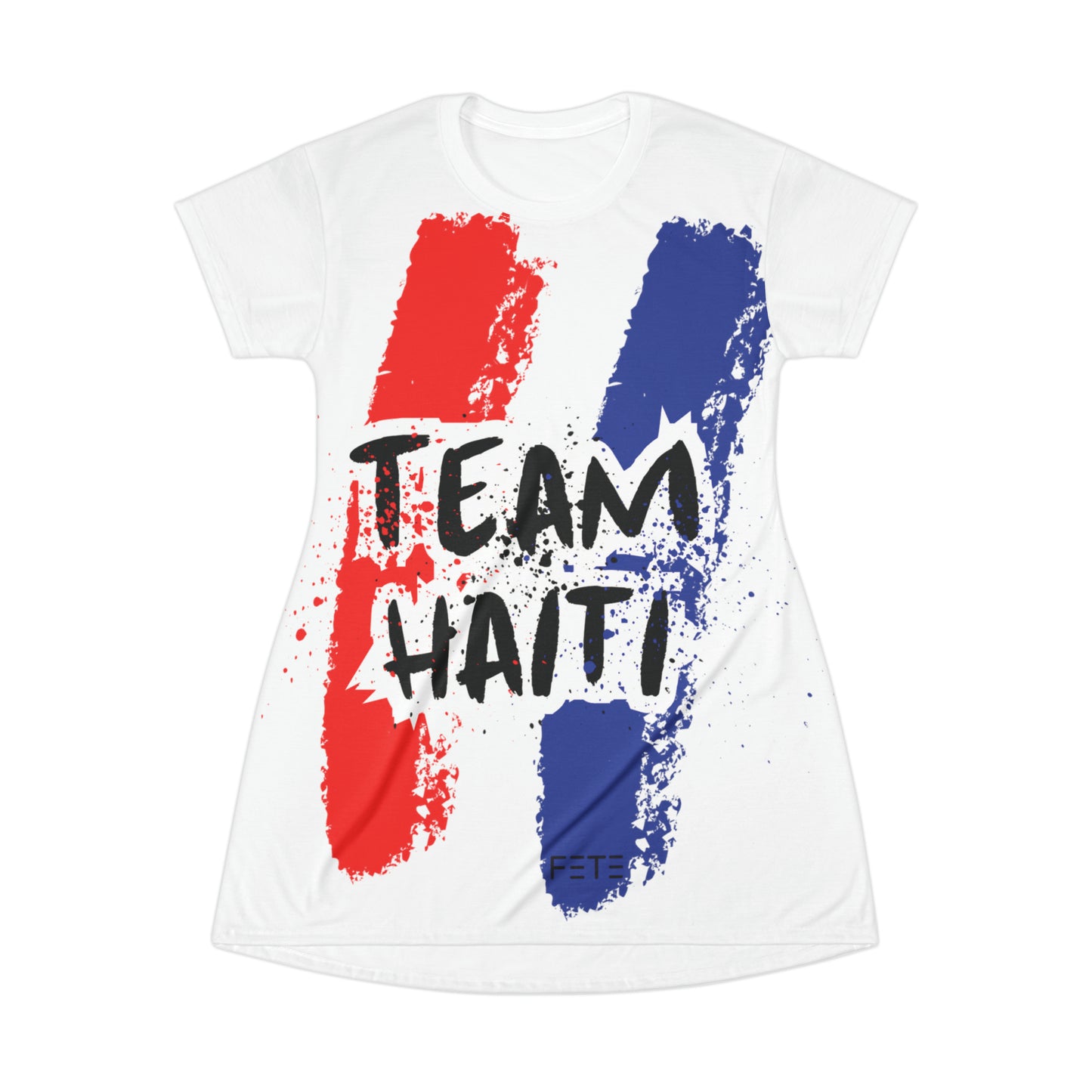 Team Haiti T-Shirt Dress (AOP) (white)