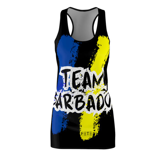 Team Barbados Women's Cut & Sew Racerback Dress (AOP) (black)