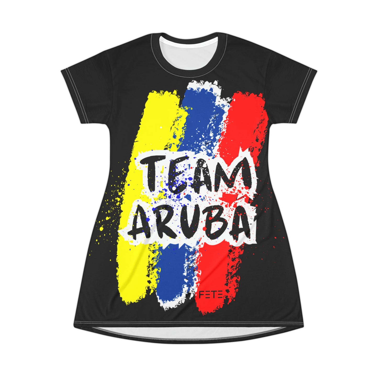 Team Aruba T-Shirt Dress (AOP) (black)