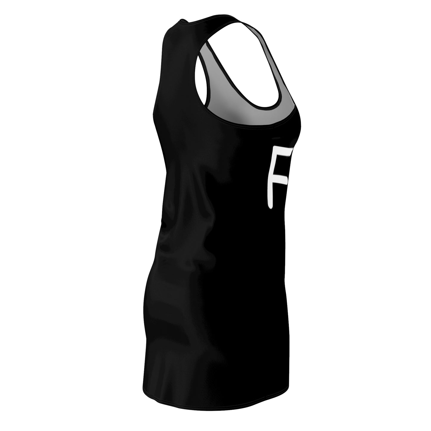 Fete Logo Cut & Sew Racerback Dress (AOP) (black)