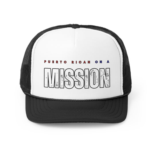 Puerto Rican on a Mission Trucker Caps
