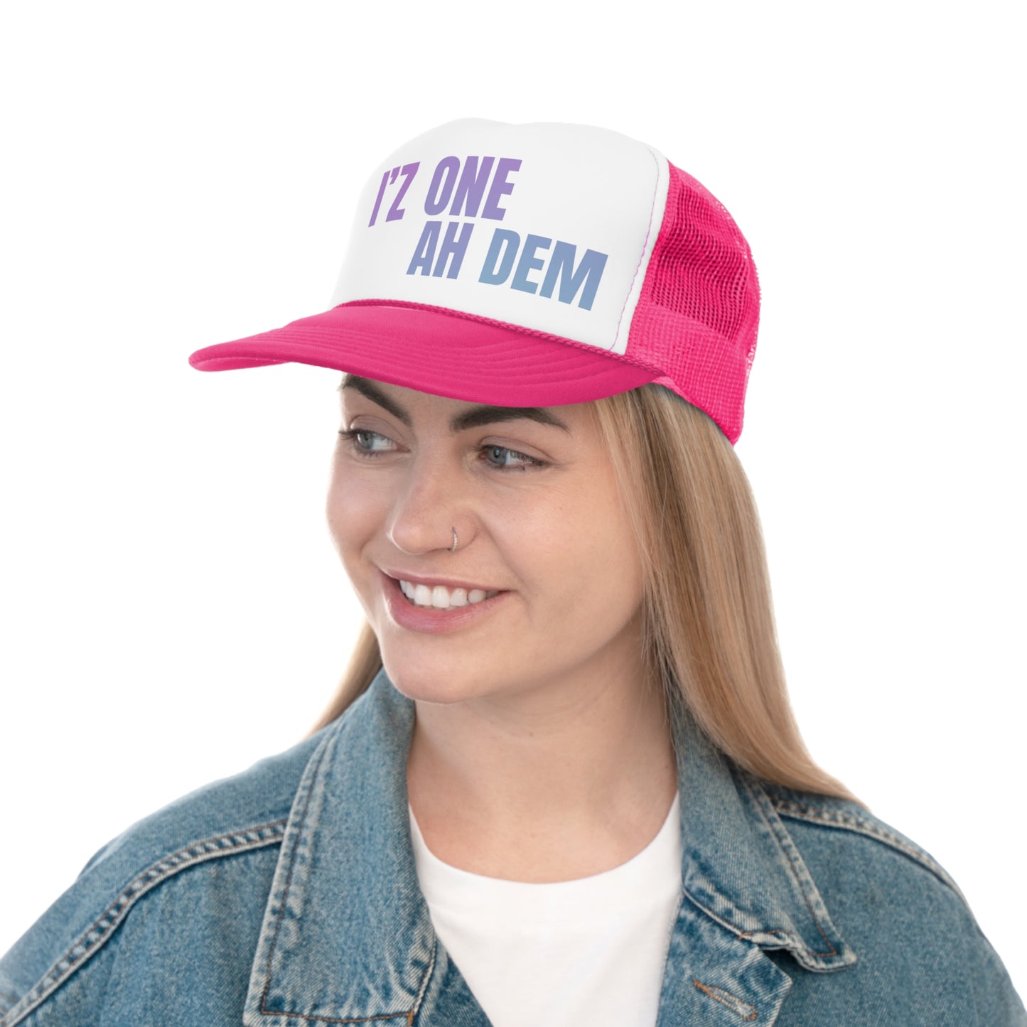 I'z One Ah Dem - Shal Trucker Caps (pink to blue gradient)