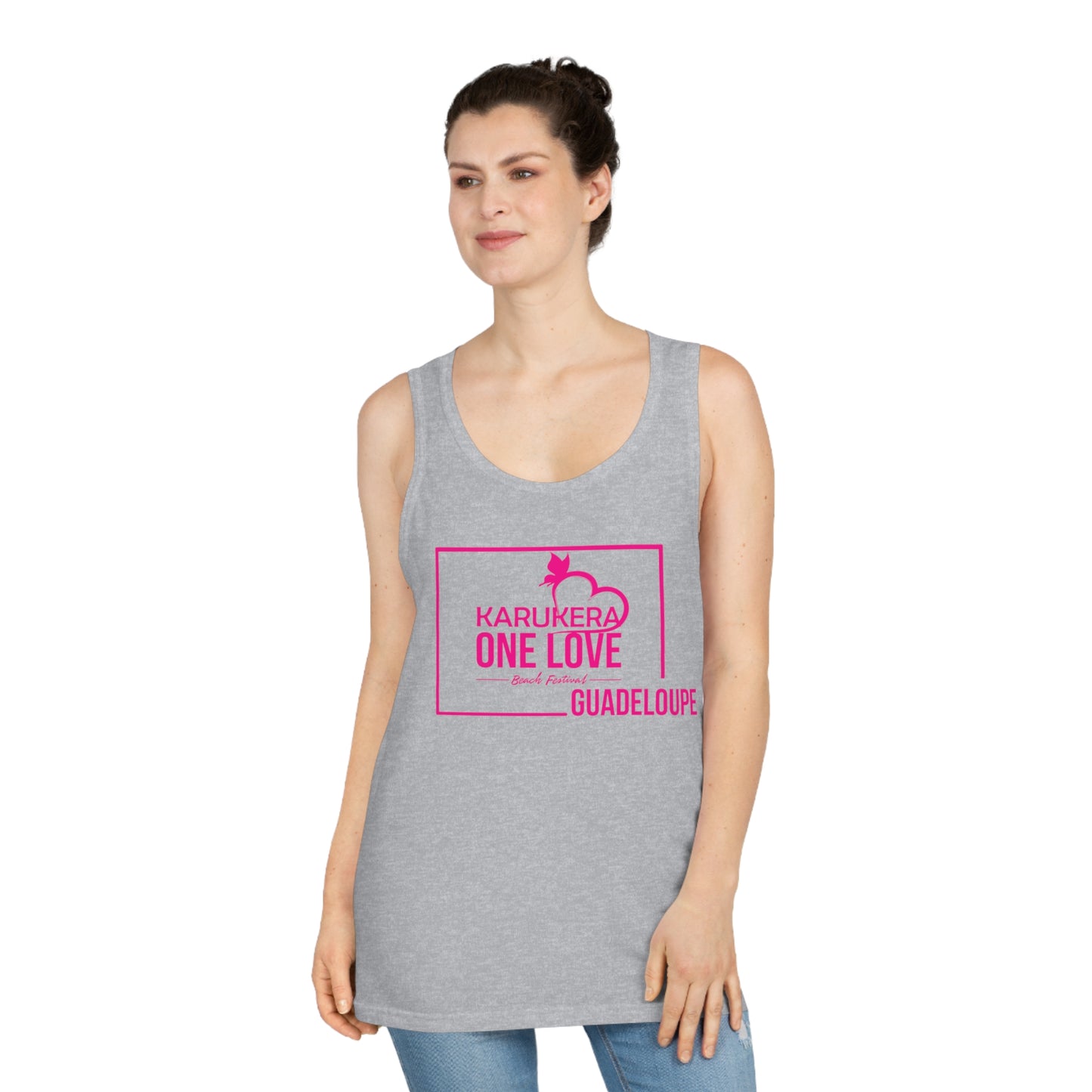 Kerukera One Love Guadeloupe Unisex Softstyle™ Tank Top (pink)