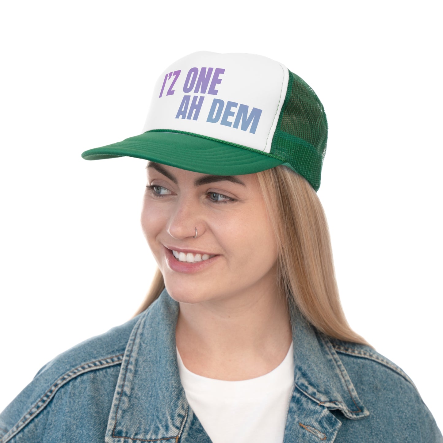 I'z One Ah Dem - Shal Trucker Caps (pink to blue gradient)