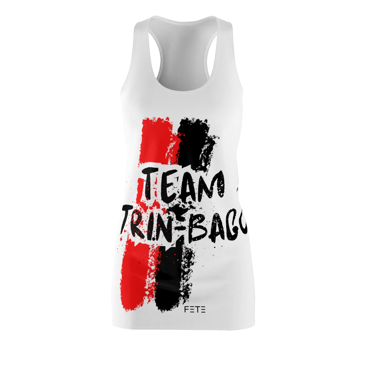 Team Trin-Bago Women's Cut & Sew Racerback Dress (AOP) (white)