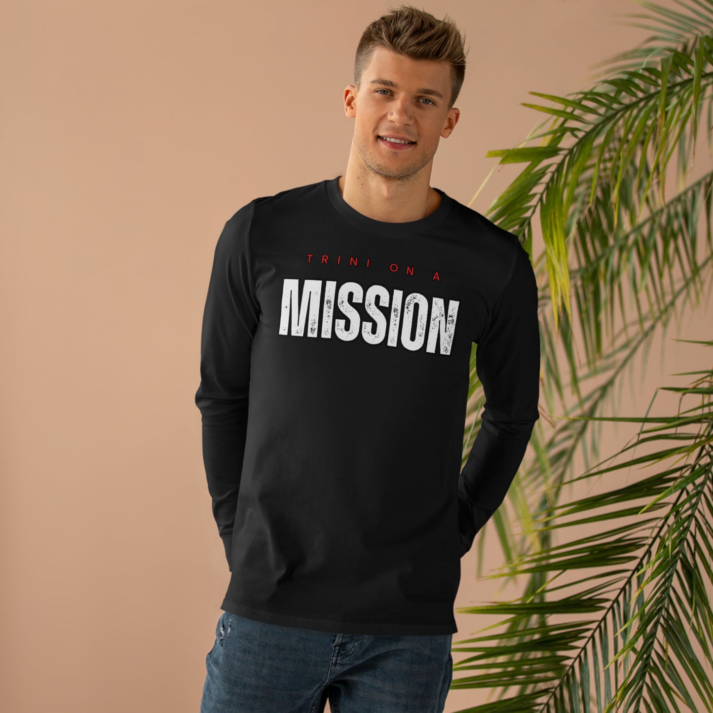 Trini on a Mission Men’s Base Longsleeve Tee