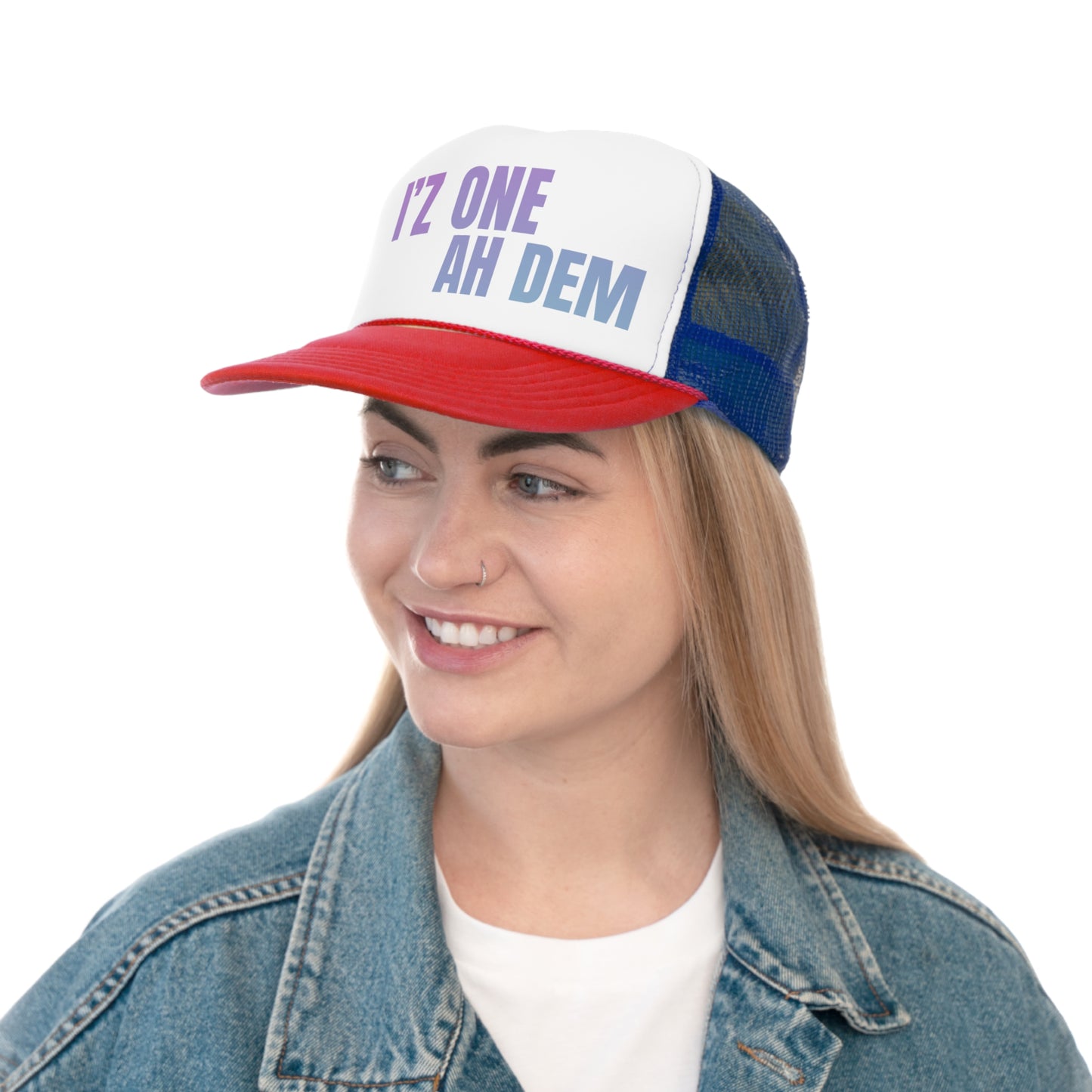 I'z One Ah Dem - Shal Trucker Caps (pink to blue gradient)