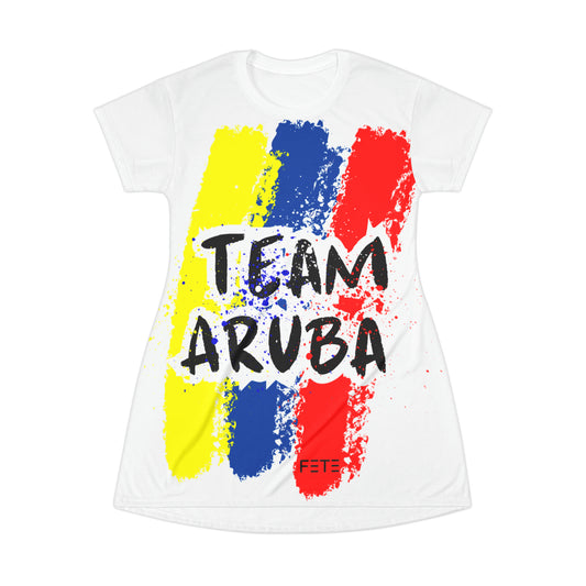Team Aruba T-Shirt Dress (AOP) (white)