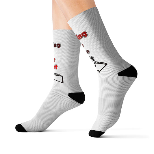 Keevo Says   Moving to the Left Right Sublimation Socks