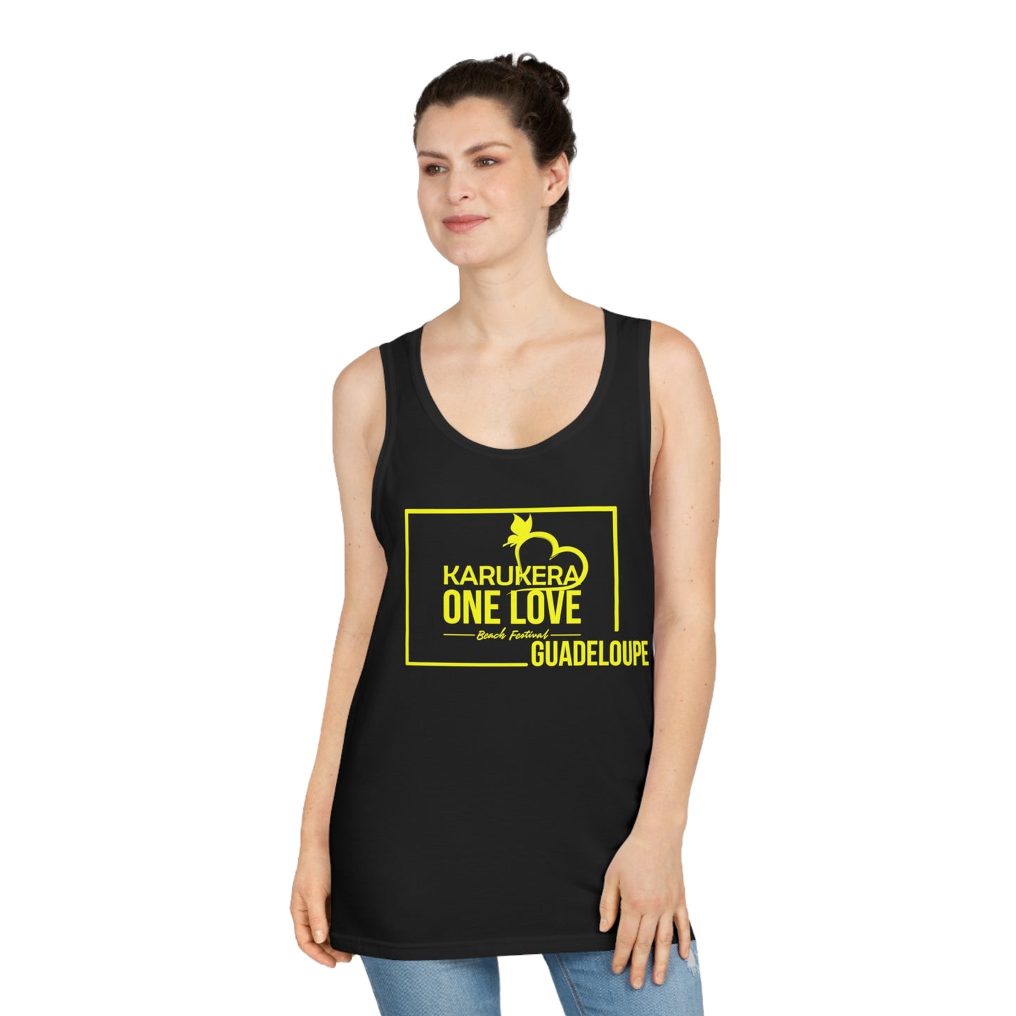 Kerukera One Love Guadeloupe Unisex Softstyle™ Tank Top (yellow)