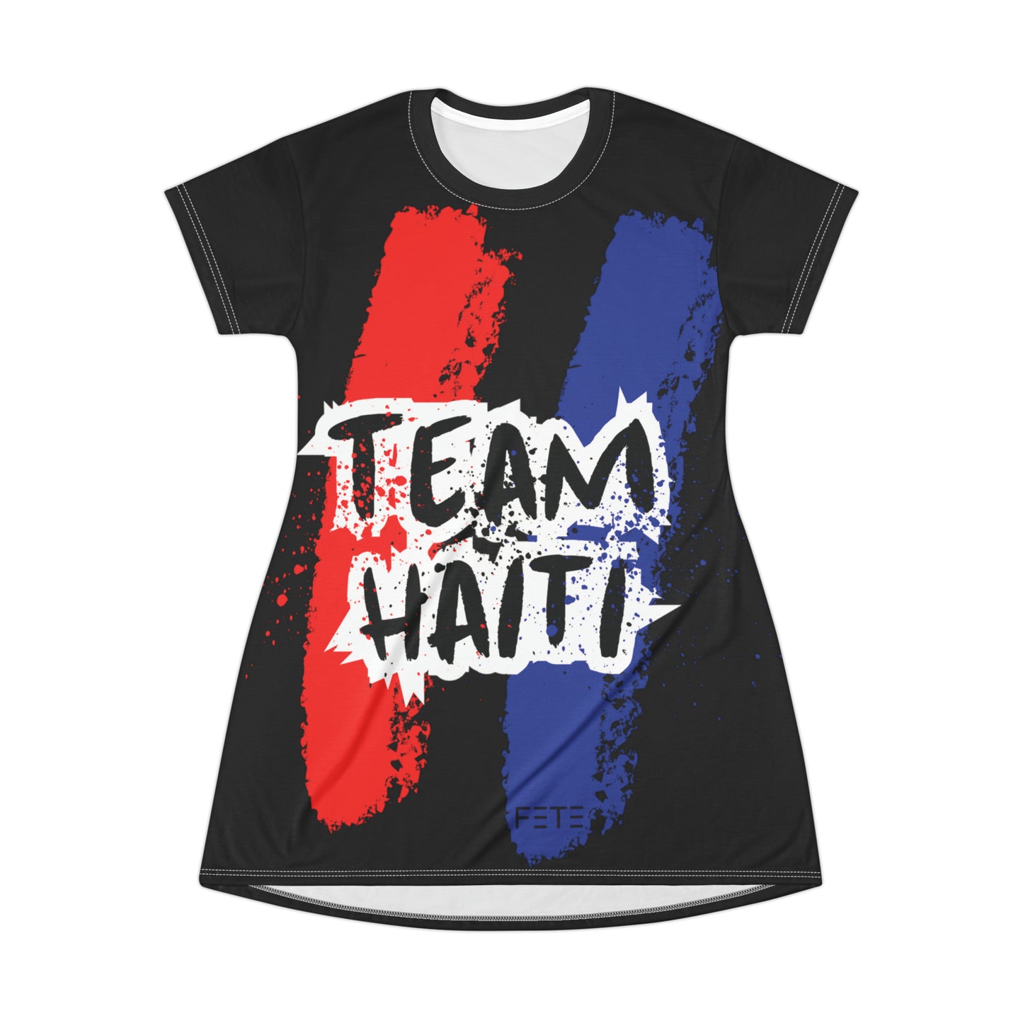 Team Haiti T-Shirt Dress (AOP) (black)