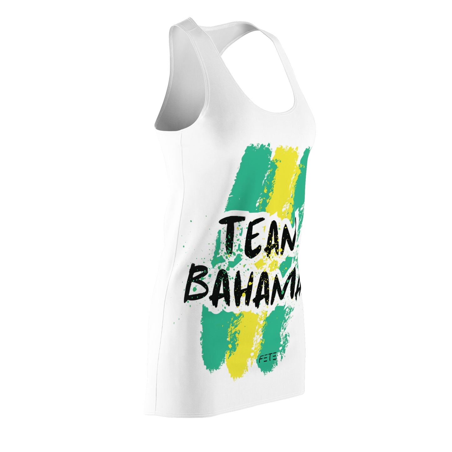 Team Bahamas Women's Cut & Sew Racerback Dress (AOP) (white)