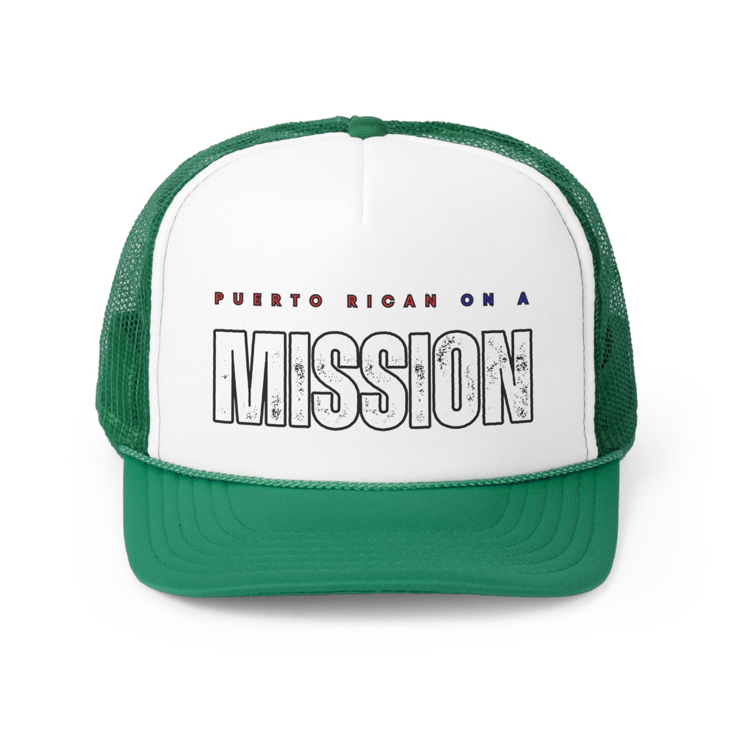 Puerto Rican on a Mission Trucker Caps