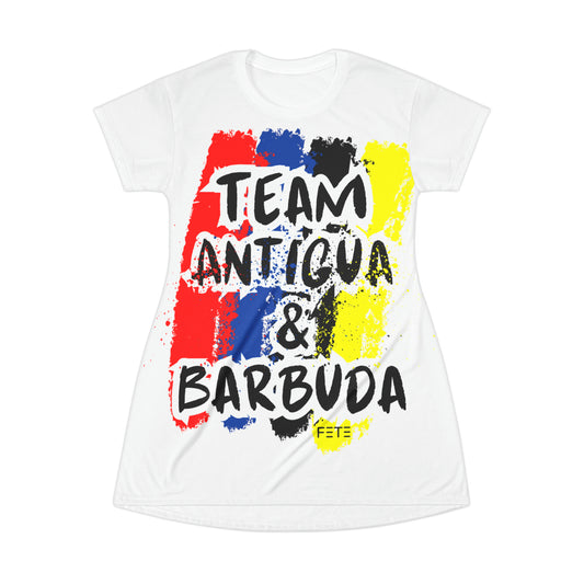 Team Antigua & Barbuda T-Shirt Dress (AOP) (white)