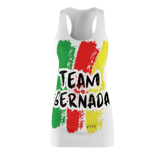 Team Grenada Women's Cut & Sew Racerback Dress (AOP) (white)