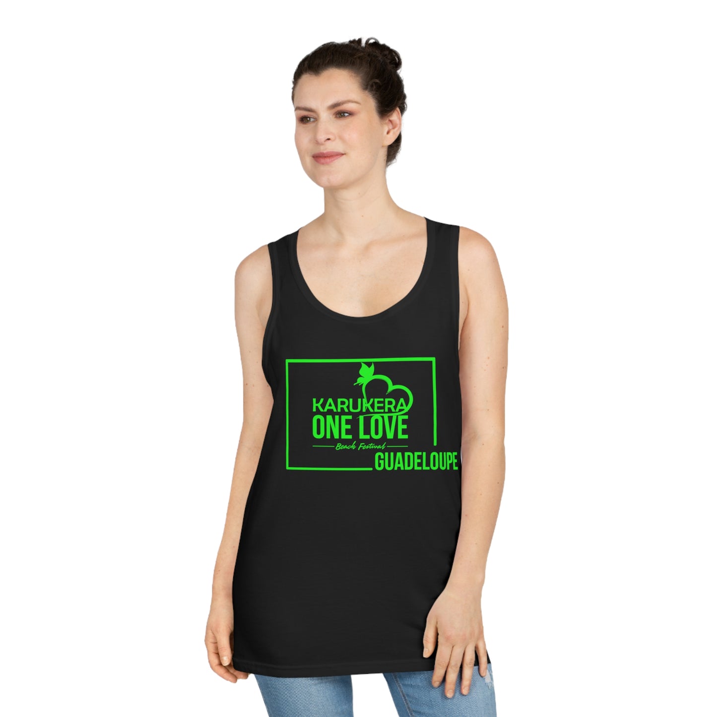 Kerukera One Love Guadeloupe Unisex Softstyle™ Tank Top (green)
