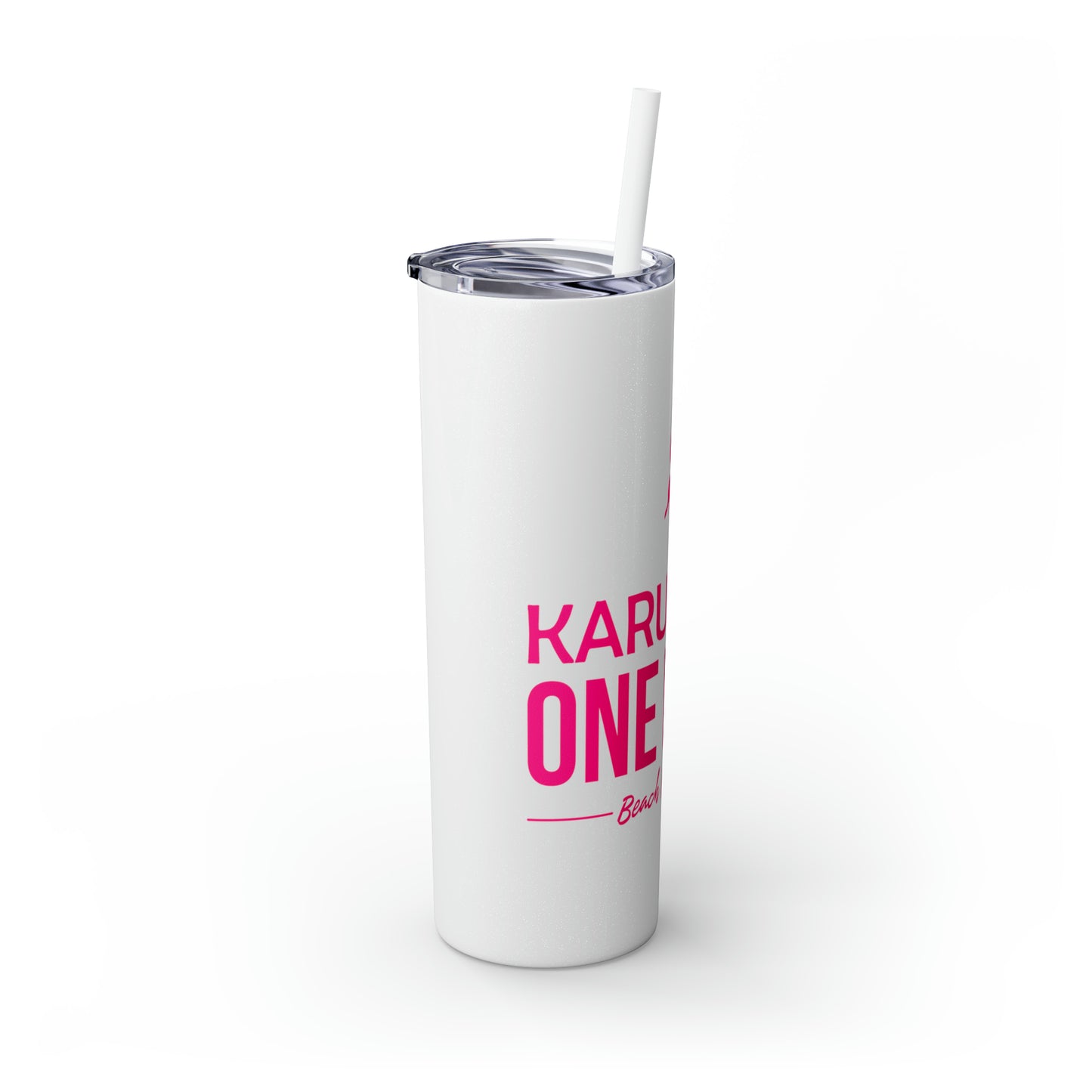 KaruKera One Love Skinny Tumbler with Straw, 20oz (pink)