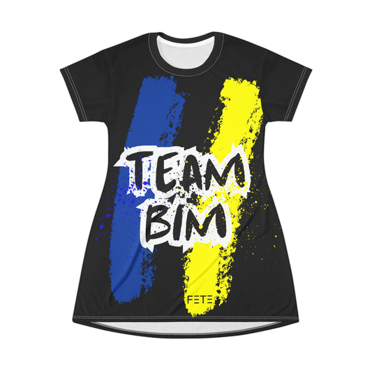 Team BIM T-Shirt Dress (AOP) (black)
