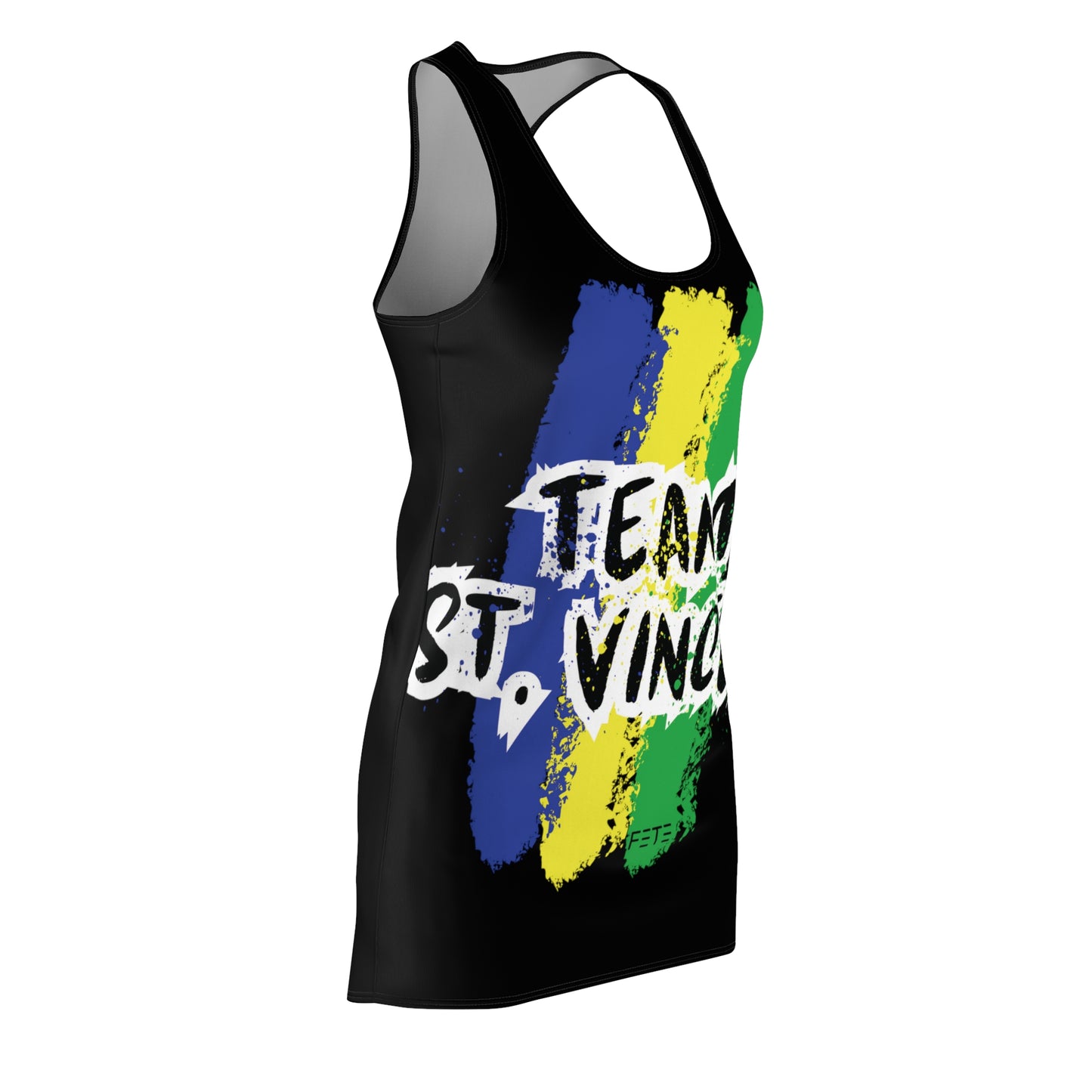 Team St. Vincent Women's Cut & Sew Racerback Dress (AOP) (black)
