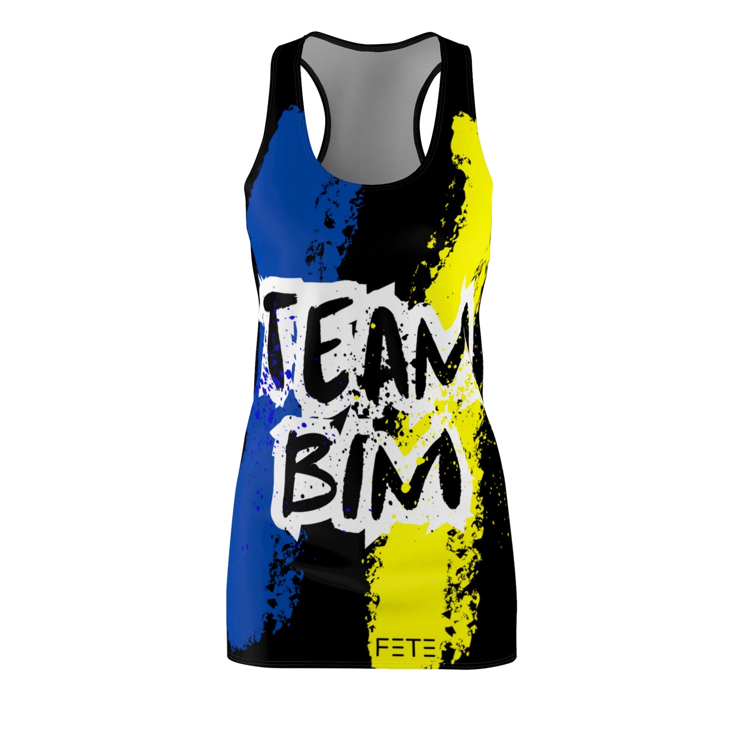 Team BIM Women's Cut & Sew Racerback Dress (AOP) (black)